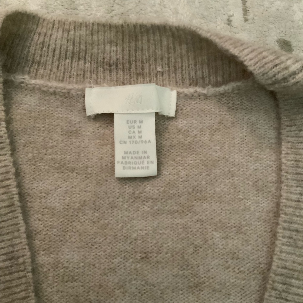 H&M Rhinestone Button Cardigan | Gray | Size S - Picture 3 of 3